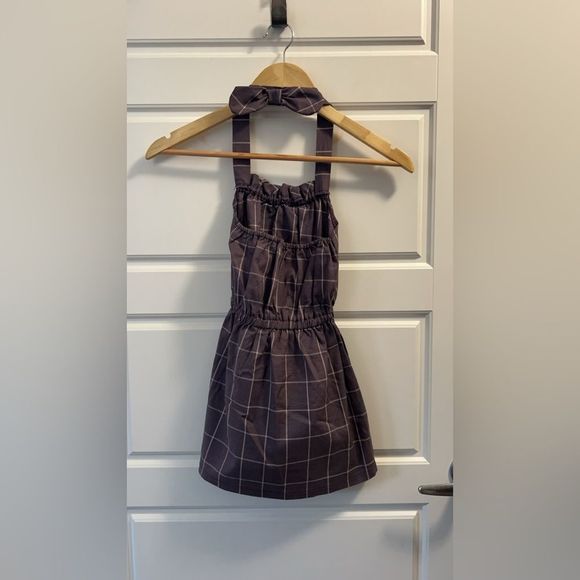 NWOT Girls Gingham Dusty Periwinkle halter dress. - Picture 5 of 10